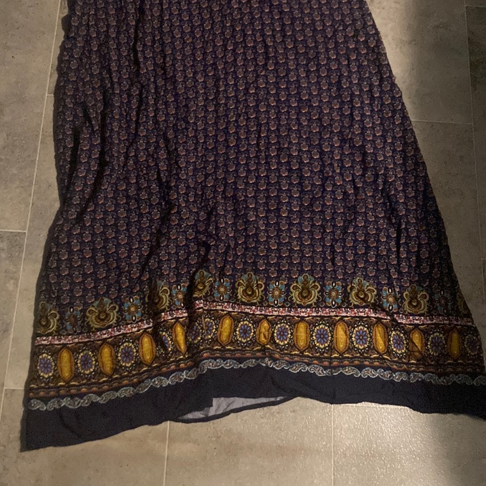 Forever Elegant Blue and Yellow Maxi Dress - Picture 2 of 16